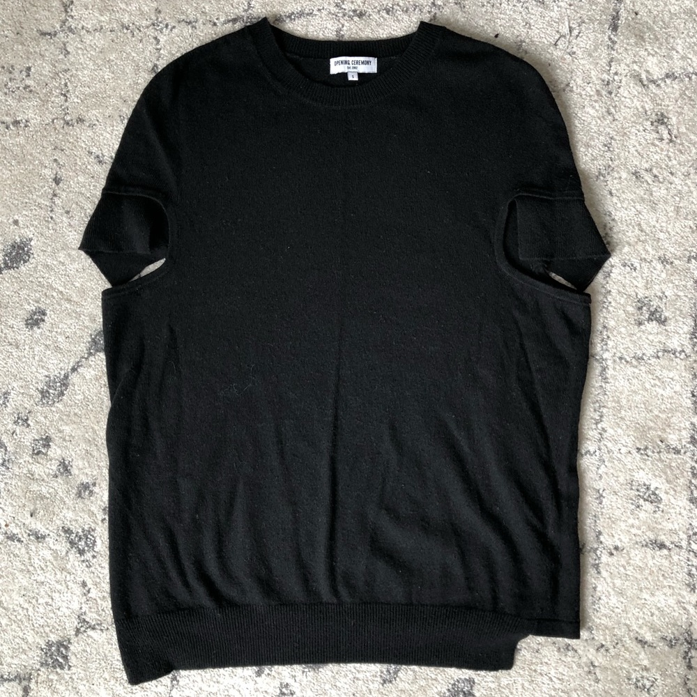 Opening Ceremony Cap Sleeve Wool Blend Sweater